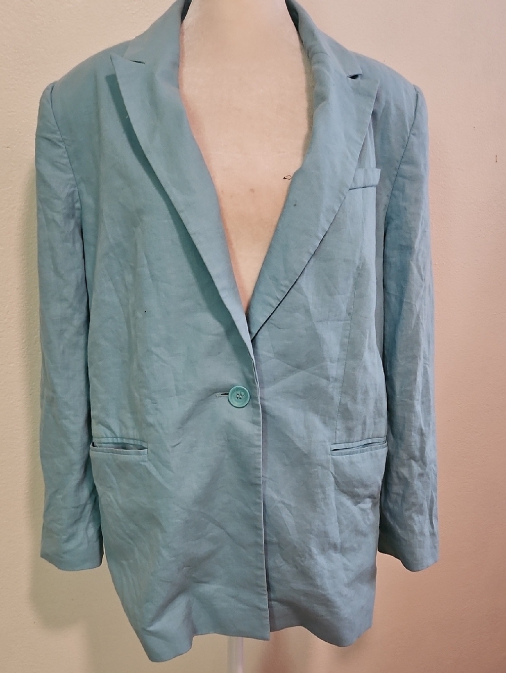 Open edit Sky Blue Oversized Blazer